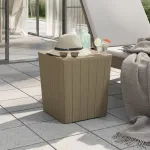 Masă de grădină cu capac detașabil, maro deschis, polipropilenă GartenMobel Dekor