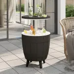 Masă de răcire cu gheață 3 în 1, negru, polipropilenă GartenMobel Dekor