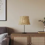 Abajur de veioză maro Ø20x15 cm răchită GartenMobel Dekor