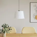 Abajur lustră, alb, Ø40x26 cm, răchită GartenMobel Dekor