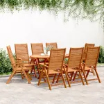 Scaune grădină rabatabile 8 buc. 56x72x107 cm lemn masiv acacia GartenMobel Dekor