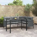Masă de dining pentru grădină, antracit, 110x54x70 cm, oțel GartenMobel Dekor
