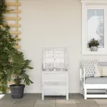 Ladă depozitare de grădină alb 50x49x56,5 cm lemn masiv de brad GartenMobel Dekor