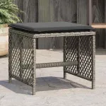 Scaune de grădină cu perne, 4 buc. gri 41x41x36 cm poliratan GartenMobel Dekor