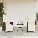 Scaun de grădină rabatabil cu suport picioare,2 buc., poliratan GartenMobel Dekor