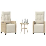 Set bistro cu perne, 3 piese, bej, poliratan GartenMobel Dekor