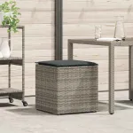 Cutie pentru perne cu depozitare Gri 50 x 50 x 50 cm poliratan GartenMobel Dekor