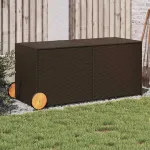 Ladă depozitare de grădină cu roți, maro, 283 L, poliratan GartenMobel Dekor