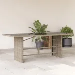 Masă de grădină cu blat din sticlă gri deschis, 190x80x74 cm GartenMobel Dekor