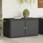 Dulap depozitare de grădină, negru, 110x55x60,5 cm, poliratan GartenMobel Dekor