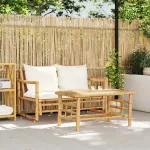 Set canapele de grădină 2 piese cu perne din bambus GartenMobel Dekor