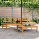 Set canapele mijloc paleți de grădină 2 buc. lemn masiv acacia GartenMobel Dekor