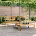 Set canapele mijloc paleți de grădină 2 buc. lemn masiv acacia GartenMobel Dekor