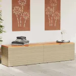 Cutie depozitare grădină bej 220x50x54 cm lemn acacia poliratan GartenMobel Dekor