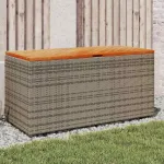 Ladă depozitare grădină gri 110x50x54 cm lemn acacia poliratan GartenMobel Dekor