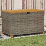 Cutie depozitare grădină gri 110x55x63 cm lemn acacia poliratan GartenMobel Dekor