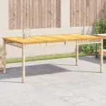 Masă de grădină, bej, 180x90x75 cm, poliratan și lemn acacia GartenMobel Dekor