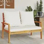 Banchetă de grădină cu pernă, 120 cm, lemn masiv de acacia GartenMobel Dekor