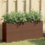 Jardinieră de grădină cu 2 ghivece, maro, 90x20x40 cm poliratan GartenMobel Dekor