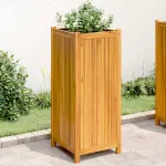 Jardinieră de grădină cu căptușeală, 42x42x100 cm, lemn acacia GartenMobel Dekor