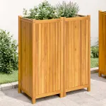 Jardinieră de grădină cu căptușeală, 84x42x100 cm, lemn acacia GartenMobel Dekor