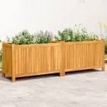 Jardinieră de grădină cu căptușeală 153x38,5x50 cm, lemn acacia GartenMobel Dekor