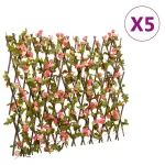  Spalier cu iederă artificială extensibil, 5 buc. roz 180x60 cm GartenMobel Dekor