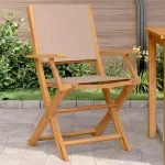 Scaune de grădină 2 buc., taupe, lemn masiv acacia și textil GartenMobel Dekor