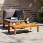 Set canapea de grădină, 2 piese, cu perne, lemn masiv de acacia GartenMobel Dekor