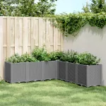Jardinieră de grădină, gri deschis, 160x160x53 cm, PP GartenMobel Dekor