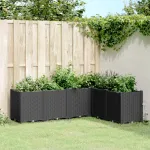 Jardinieră de grădină, negru, 160x120x53 cm, PP GartenMobel Dekor