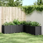 Jardinieră de grădină, negru, 160x160x53 cm, PP GartenMobel Dekor