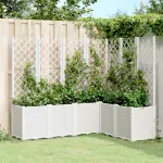 Jardinieră de grădină cu spalier, alb, 160x120x140 cm PP GartenMobel Dekor