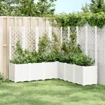 Jardinieră de grădină cu spalier, alb, 160x160x140 cm PP GartenMobel Dekor
