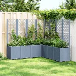 Jardinieră de grădină cu spalier, albastru gri, 160x160x140 cm, PP GartenMobel Dekor