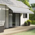Pânză fald copertină de rezervă, dungi antracit și albe, 4 m GartenMobel Dekor