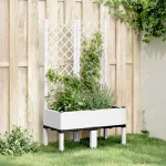 Jardinieră de grădină cu spalier, alb, 80x40x142 cm, PP GartenMobel Dekor