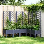 Jardinieră de grădină cu spalier, albastru gri, 160x120x142 cm, PP GartenMobel Dekor