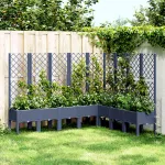 Jardinieră de grădină cu spalier, albastru gri, 200x160x142 cm, PP GartenMobel Dekor