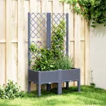 Jardinieră de grădină cu spalier, albastru gri, 80x40x142 cm, PP GartenMobel Dekor