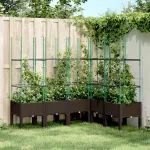 Jardinieră de grădină cu spalier, maro, 160x120x142,5 cm, PP GartenMobel Dekor