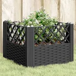 Jardinieră de grădină cu spalier, negru, 43,5x43,5x43,5 cm, PP GartenMobel Dekor