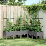 Jardinieră de grădină cu spalier gri deschis 160x120x142,5cm PP GartenMobel Dekor