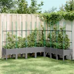 Jardinieră de grădină cu spalier gri deschis 200x160x142,5cm PP GartenMobel Dekor
