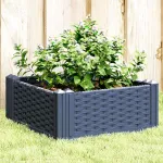 Jardinieră de grădină cu țăruși, albastru gri, 42,5x42,5x28,5 cm, PP GartenMobel Dekor
