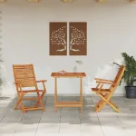 Set Bistro Pliabil 3 pcs Maro Lemn Solid de Acacia GartenMobel Dekor