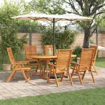 Set de masă pentru grădină 7 pcs Maro Lemn Solid de Acacia GartenMobel Dekor