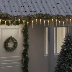 Lumină de Crăciun tip țurțuri, 100 LED-uri, alb cald, 10 m, acrilică, PVC GartenMobel Dekor