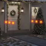 Lumini de Crăciun cu LED/țăruș, 3 buc., roșu, 35 cm, pliabil GartenMobel Dekor