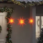 Lumini de Crăciun cu LED-uri, 3 buc., roșu, pliabil GartenMobel Dekor